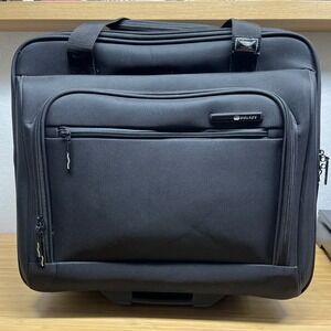 Delsey Rolling Laptop Briefcase Black Professional Travel Bag Business Case